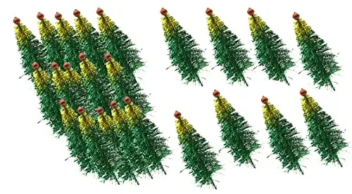 Forty Wings 25 Pcs Small Mini Tinsel Christmas Tree Cake Topper DIY Craft Xmas Tree Hangings Ornaments for Decoration Items for Home