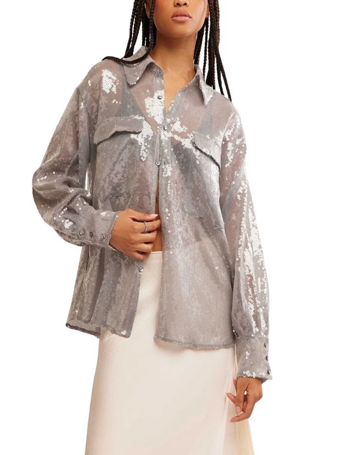 Free People Disco Margarita Button Down Top – Rocket