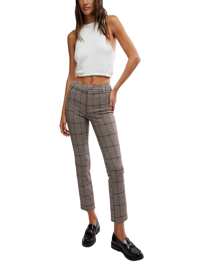Free People Molly Plaid Slim Pants – Plaid