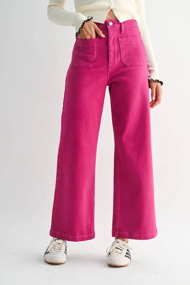 FUCHSIA – Patch Pocket Wide Leg