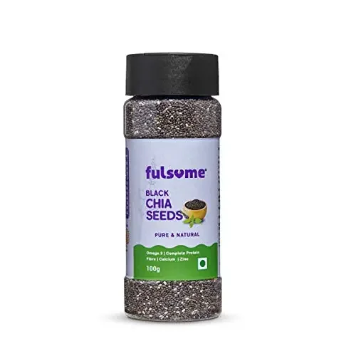 FULSOME – Raw Black Chia Seeds – 100G (Sprinkler Jar)- 2 Units