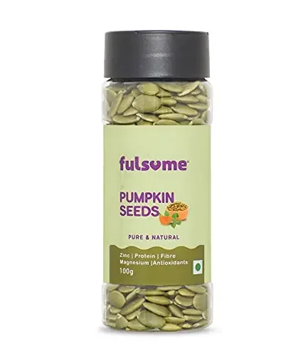 FULSOME – Raw Pumpkin Seeds – 100g Sprinkler Jar Healthy Snack rich in Vitamins MinerOmega 3 Dietary fibre and Anti