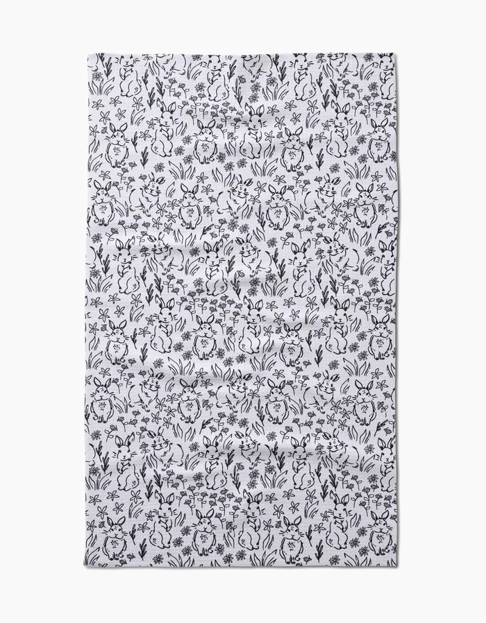 Geometry – Bunny Rabbit Garden Tea Towel