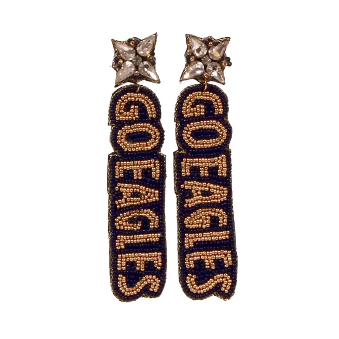 GO EAGLES BEADED EARRINGS