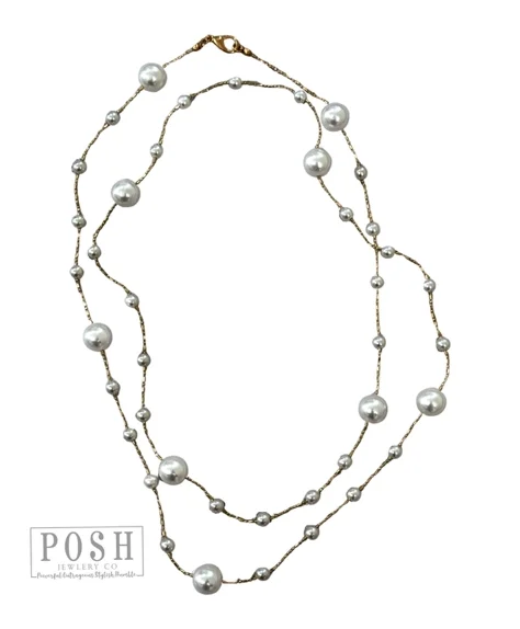 Gold Pearl Bead Necklace