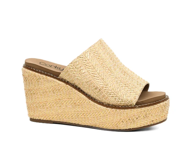 Gold Wash Raffia Mugshot Wedges – Corkys