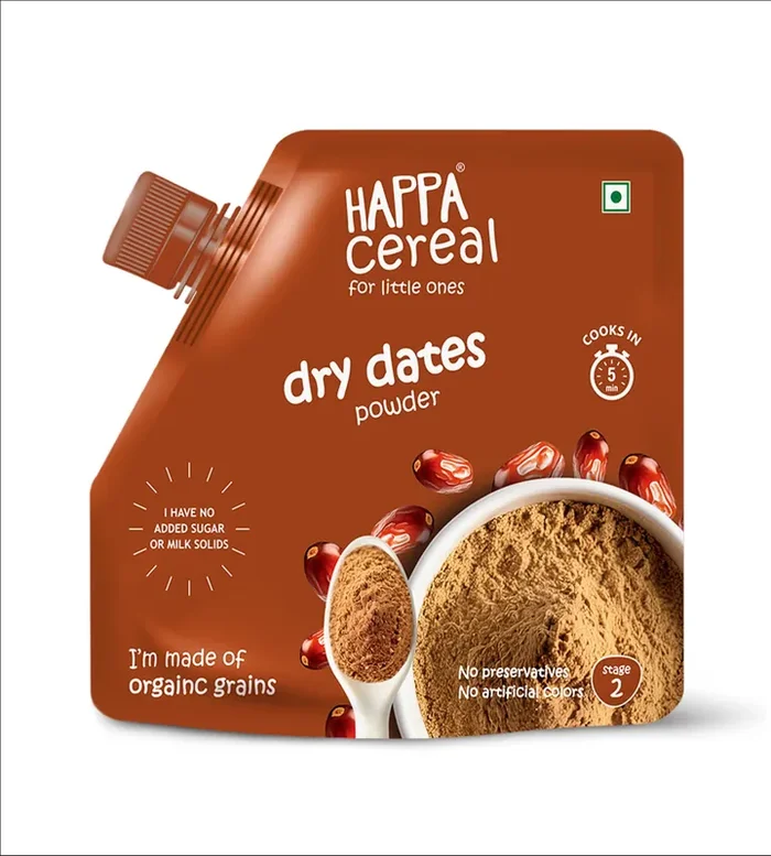 Happa Organic Dry Dates Powder Natural Sweetener Kharik Khajur Powder Rich in Fibre and Minerals No Preservatives No Chemicals or Additives Healthy Substitute for Refined Sugar 200 grams