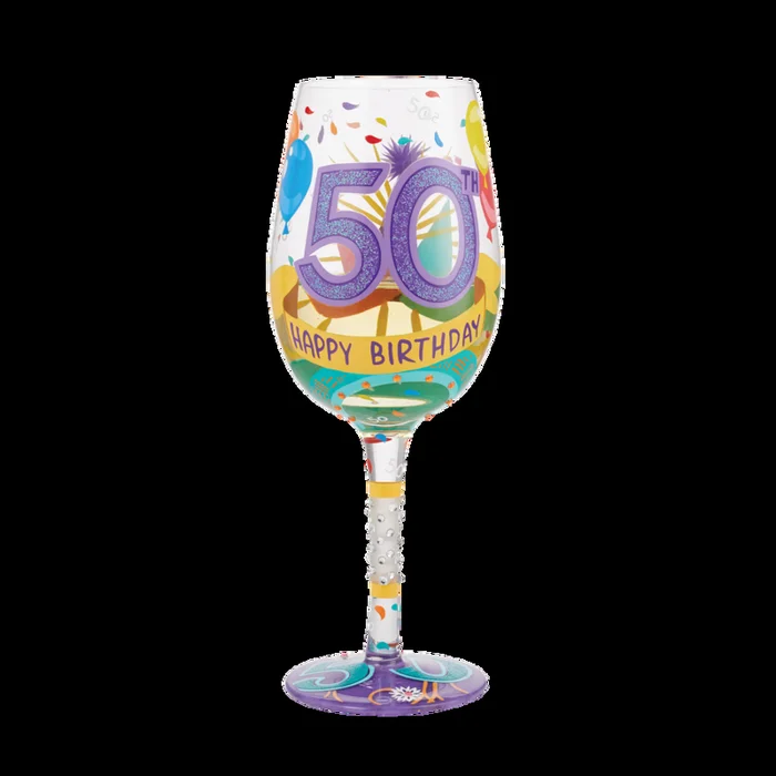 Happy 50th Birthday Wine Glass