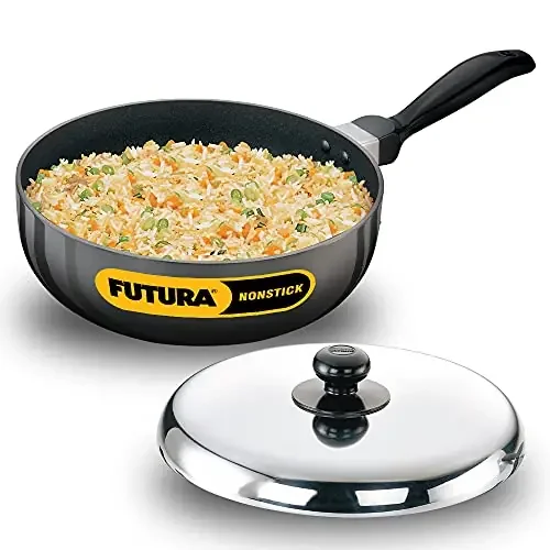 Hawkins Futura Nonstick All-Purpose Pan 2.5L 22 cm 3.25 mm with SS lid (Black)