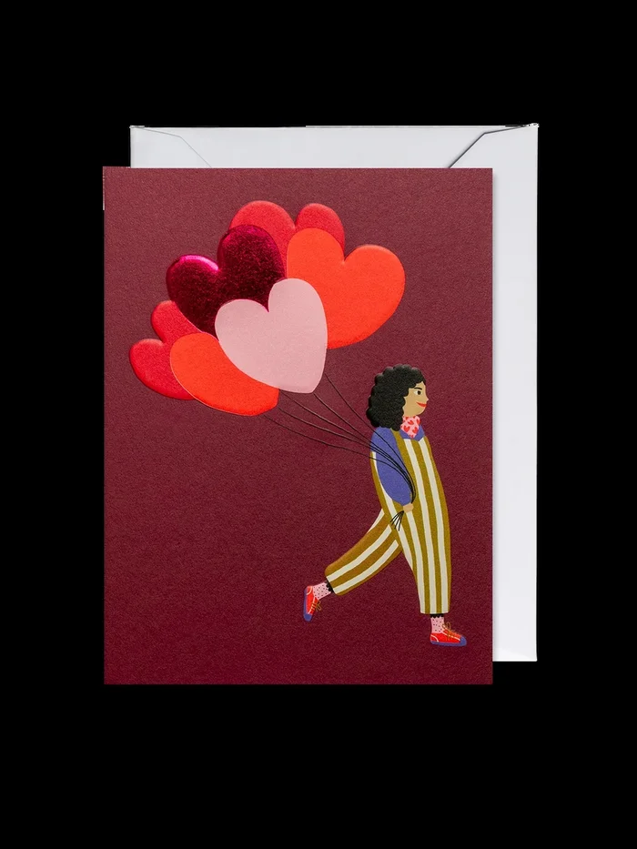 Heart Balloon Girl Mini Card