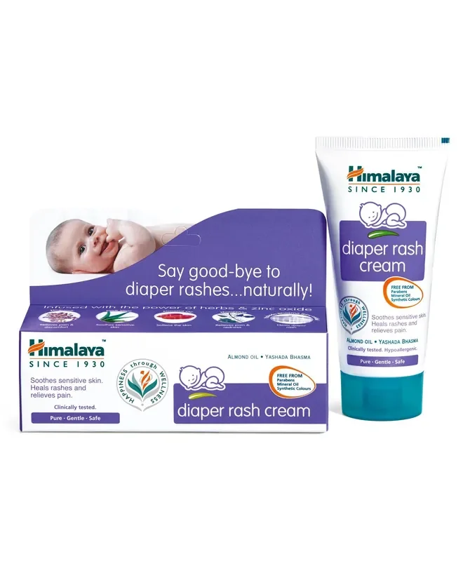 Himalaya Baby Diaper Rash Cream (100g) Relieves Rashes, reduces Redness & Irritation With Aloe Vera, Yashad Bhasma, Almond Oil