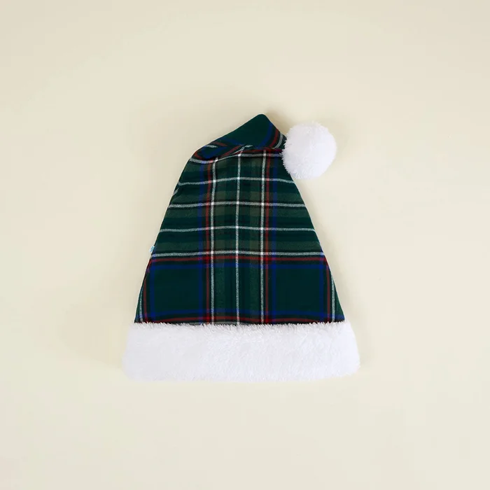 Holiday Green Christmas Green Tartan Plaid Kids Poshmas Hat | Posh Peanut®