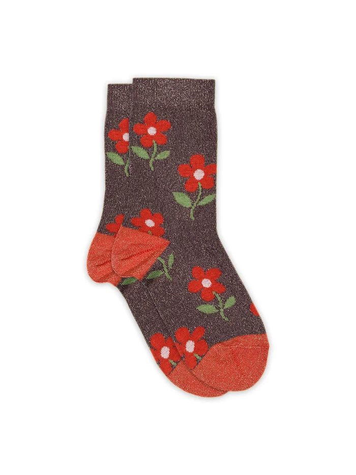 Hortensia Posies Glitter Socks