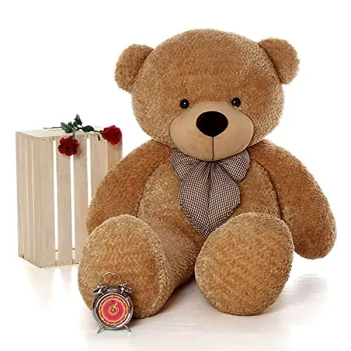 HUG ‘n‘ FEEL SOFT TOYS Soft Toys Long Soft Lovable Huggable Cute Giant Life Size Teddy Figure Child Safe Best for Birthday Gift Valentine Gift for Girlfriend 3 FEET Brown Plush & Stuffed Toys
