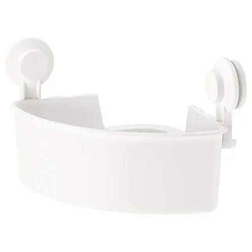 Ikea 304.003.08 White TISKEN White Suction Corner Shelf Unit with Cups 304.003.08 by Ikea