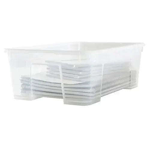 Ikea ABS Plastic Box with Lid (Transparent Rectangular 39x28x14 cm/11 L)