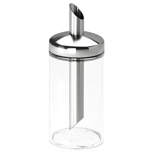 Ikea DOLD Portion Sugar Shaker Clear Glass Stainless Steel 15 cm (6″)
