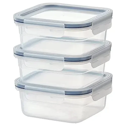 Ikea Food Container Square/Plastic 3 Pack
