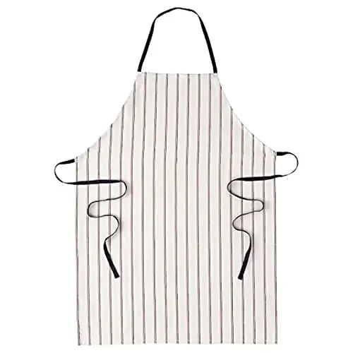 IKEA Ikea Hildegun 00484045 Cooking Apron White with Red and Blue Stripes 100 Cotton White, RedBlue Lines 33 inch