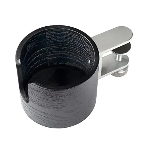 Ikea LANESPELARE Mug/Drinks Cup Holder for Gaming Desk, Black, Wood-Effect, Clamp-On, 9x11cm, 905.078.44