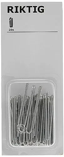 Ikea Riktig Curtain Hook (3×9 cm Silver) – 20 Pack