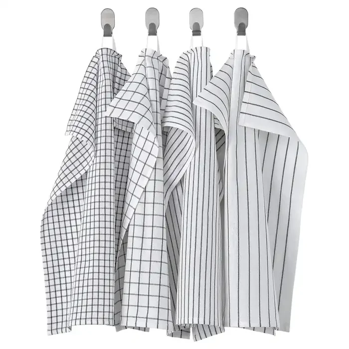 Ikea RINNIG Tea-Towel White/Dark Gray/Patterned 18×24 (45×60 cm)
