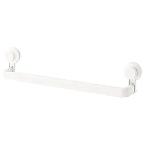 Ikea TISKEN Towel Rack with Suction Cup (Extendable Upto 83 cm White) Aluminium