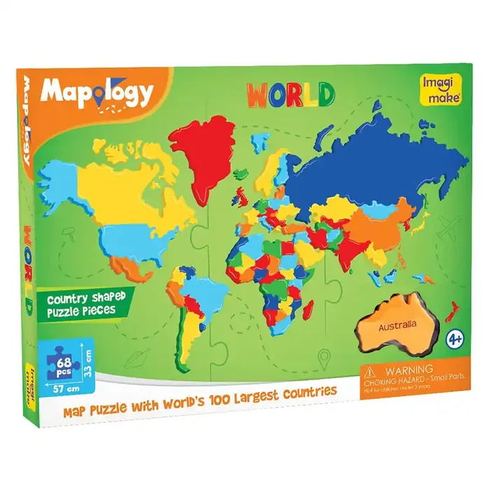 Imagimake Mapology World Map Puzzle Educational Toys for Kids 5-7 Puzzles for Kids Ages 4-8 Map of The World 6 Year Old Boy Gifts & Girl Gifts