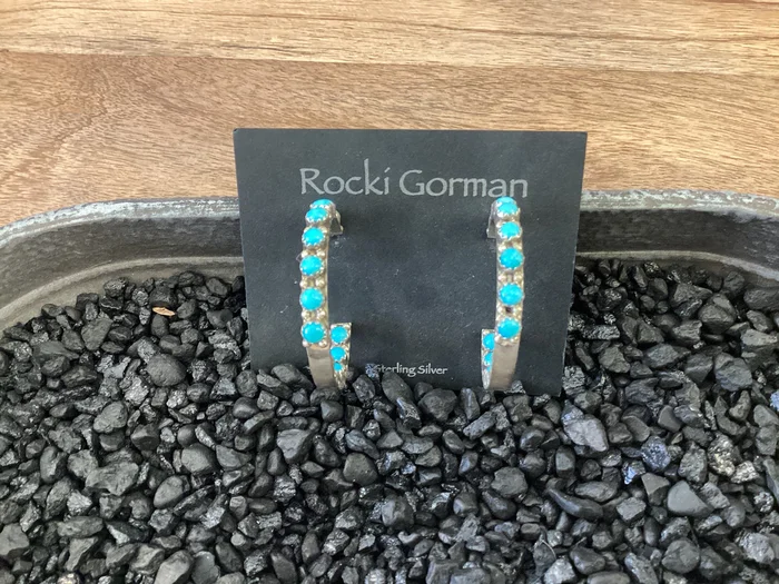 In and Out Hoop Earrings – Blue Turquoise