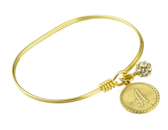 Initial Medallion Bangle