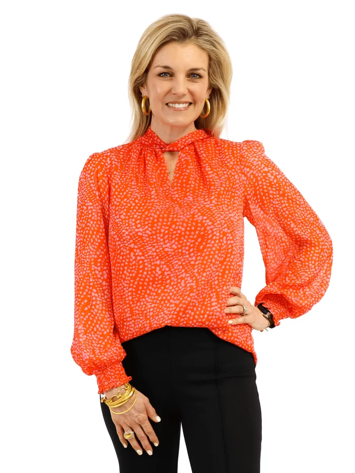 Jade Pink Dot Blouse