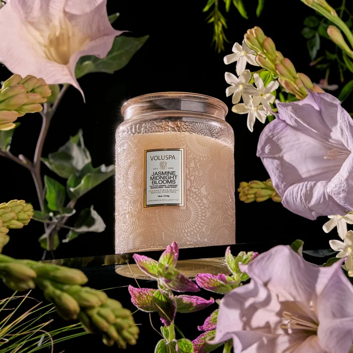 Jasmines Midnight Blooms Glass