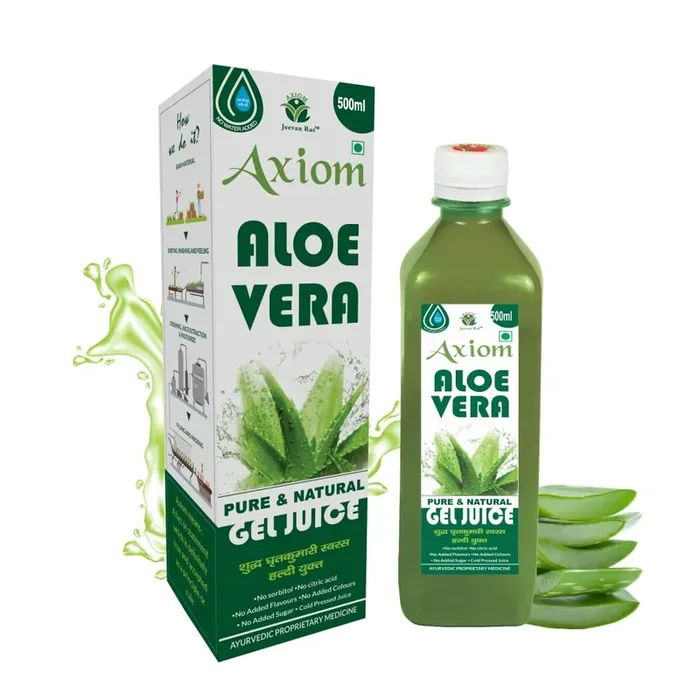 Jeevanras Axiom Aloevera Juice 500Ml Healthy Skin Natural Who Gmp Certified No Added Sugar
