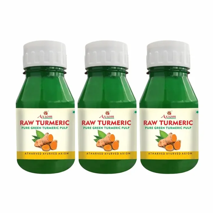 Jeevanras Kachi Haldi, Capacity 200ml (Green and Red) Pack of 03 Immunity Booster WHO GLP, GMP, ISO, Certified Natural Product
