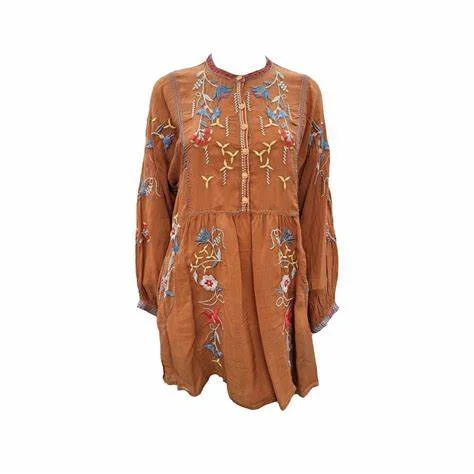 Johnny Was Dixie Tunic-Almond