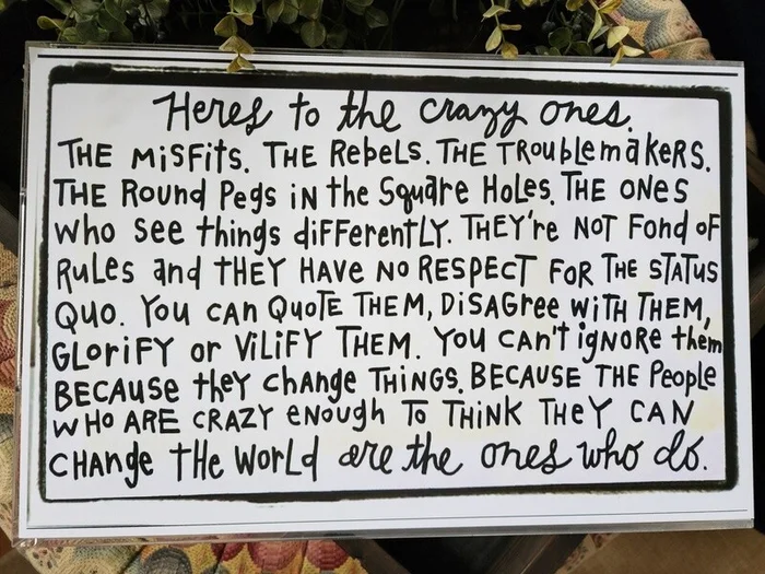 Julie Abbott Art Here’s to the Crazy Ones Tray Insert