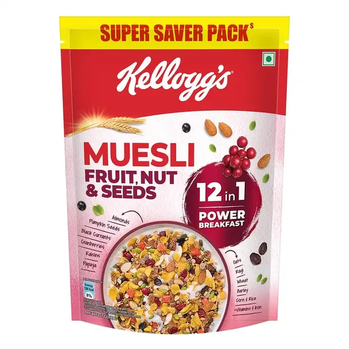 Kellogg‘s Muesli Fruit Nut & Seeds 750G 12-In-1 Power Breakfast India‘S No. 1 Muesli Multigrain Breakfast Cereal