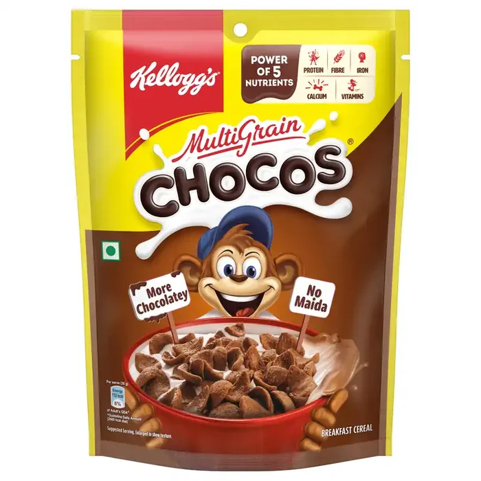 Kellogg‘s Multigrain Chocos, 250G Multigrain Energy, More Chocolatey No-Maida Power of 5 Nutrients Protein, Fibre, Iron, Calcium, Vitamins Kids Breakfast Cereal