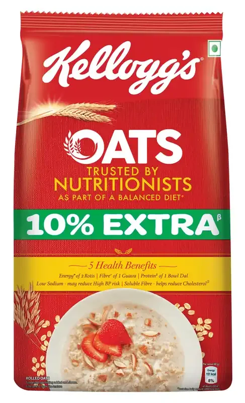 Kellogg‘s Oats, Rolled Oats, High in Protein and Fibre, Low in Sodium, 900gram/990gram Pack