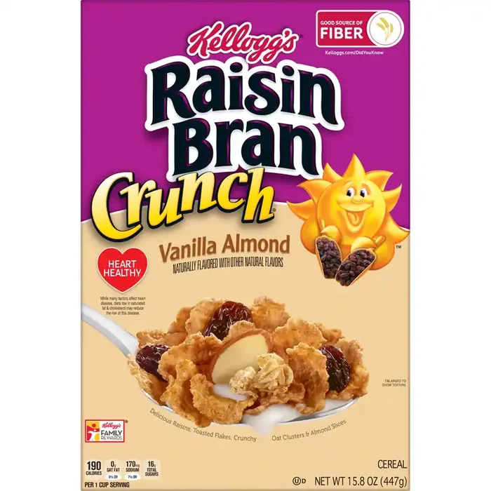 Kellogg‘s Raisin Bran Crunch Vanilla Almond Breakfast Cereal