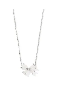 Kendra Scott Blair Bow Small Short Pendant Necklace-Silver