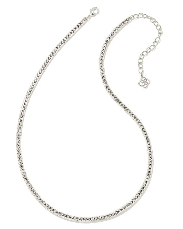 -Kendra Scott Kinsley Chain Necklace-Silver