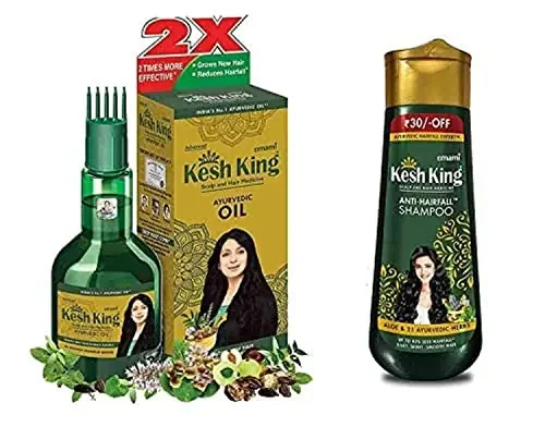 Kesh King Ayurvedic Scalp and Hair Oil 100ml & Anti Hairfall Shampoo 200ml Combo