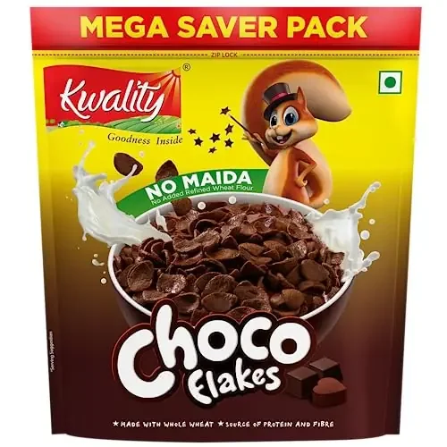 Kwality Choco Flakes – Made with Whole Wheat Zero% Maida Source of Protein and Fibre Richness of Chocolate 1Kg