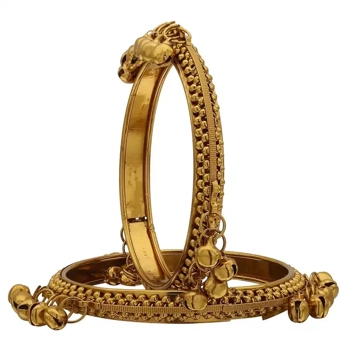 LAC BANGLES Designer Ghungroo Studded Bracelet Bangles for Women & Girls – set of 2
