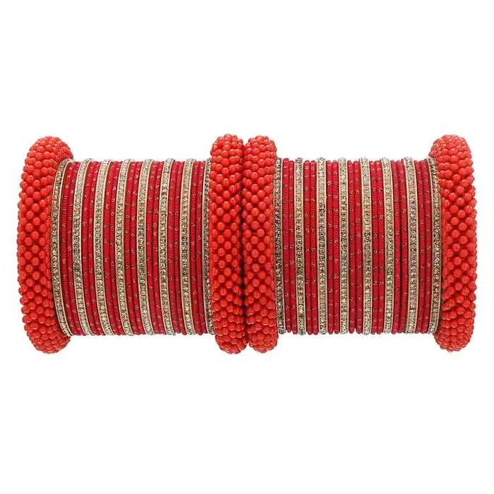 LAC BANGLES Handmade Latest Stylish Designer Metal Bangles for Girls & Women – Set of 48 (Size Available)