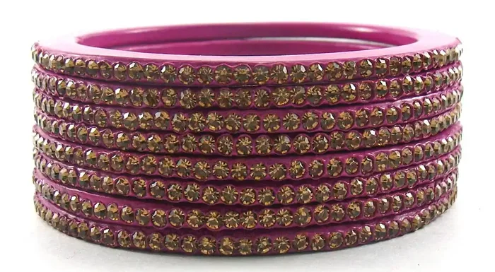 LAC BANGLES Lac & Cubic Zirconia Bangles for Women & Girls (Pack of 8)