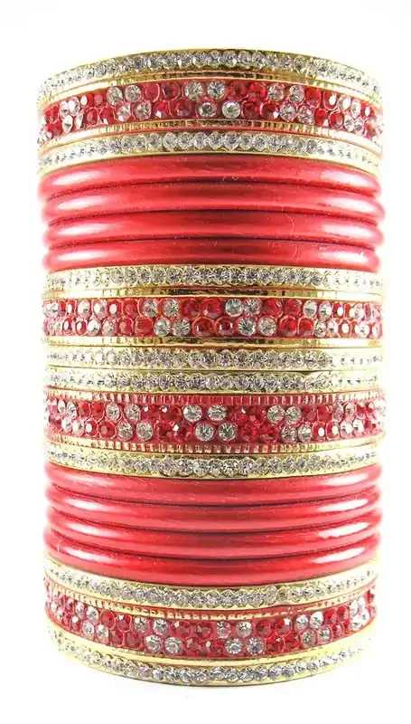 LAC BANGLES Lac & Cubic Zirconia Chura Bangles for Women & Girls (Pack of 20)