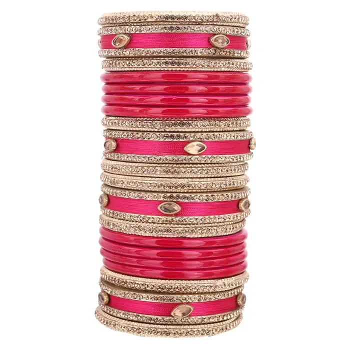 LAC BANGLES Lac and Cubic Zirconia Chuda Bangles for Women & Girls Set of 20