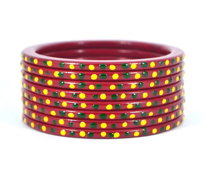 LAC BANGLES Lac Bangles Traditional Plain Bundi Chuda Set